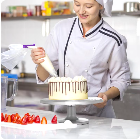 Plato Base Giratoria Metálica Profesional para Decoración de Pasteles / Tortas 30 cm de diámetro