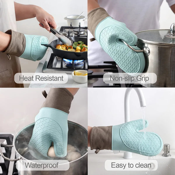 X2 Guante Agarradero Para Cocinar Hornear Resistente Calor