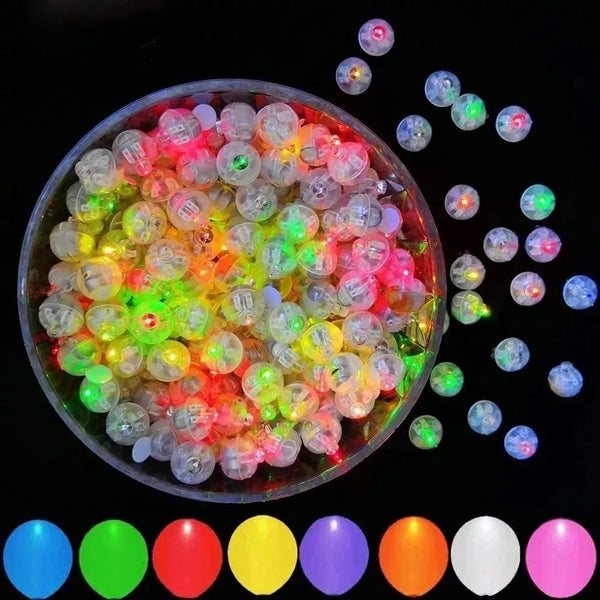 Pack 10 mini luces led globo multicolores intermitentes manualidades Bakeryworld.cl