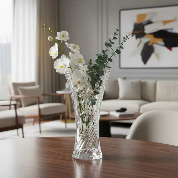 Florero de Cristal grueso 23 cm / Calidad Premium / Eterna