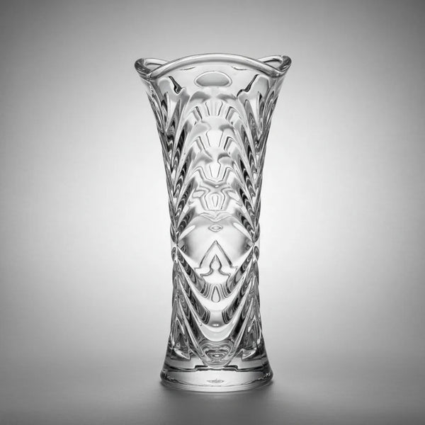 Florero de Cristal grueso 18 cm / Calidad Premium / Ondas