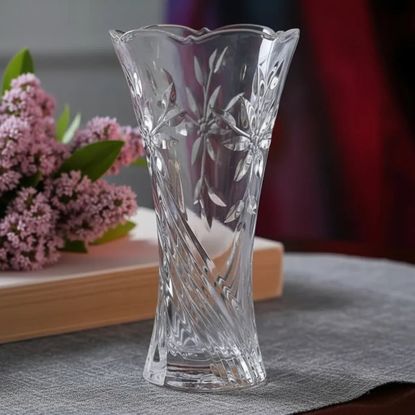 Florero de Cristal grueso 23 cm / Calidad Premium / Eterna