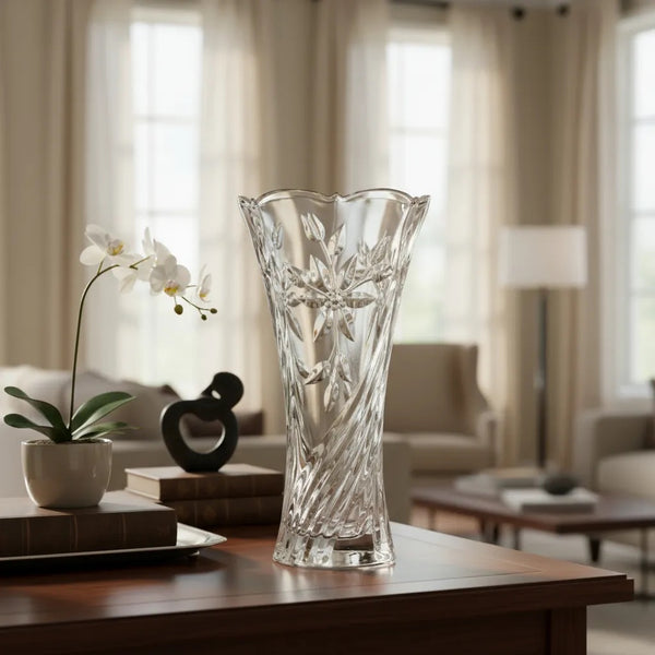 Florero de Cristal grueso 23 cm / Calidad Premium / Eterna