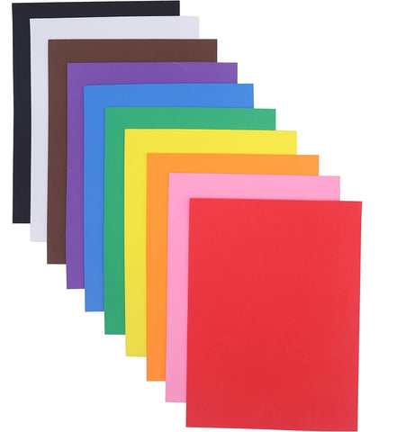 goma eva 30x20 2mm 10 colores surtidos manualidades utiles escolares