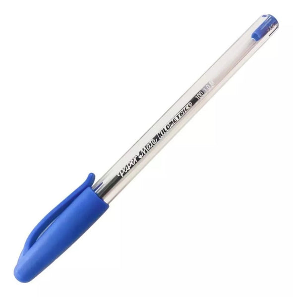 lapiz boligrafo azul kilometrico tinta lapiz pasta duradero calidad caja 50 unidades paper mate