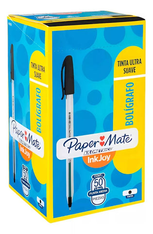 lapiz pasta negro kilometrico calidad 50 unidades caja boloigrafo paper mate