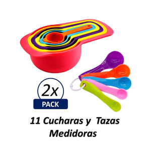 Pack Tazas Y Cucharas Medidoras 11 Piezas Repostería